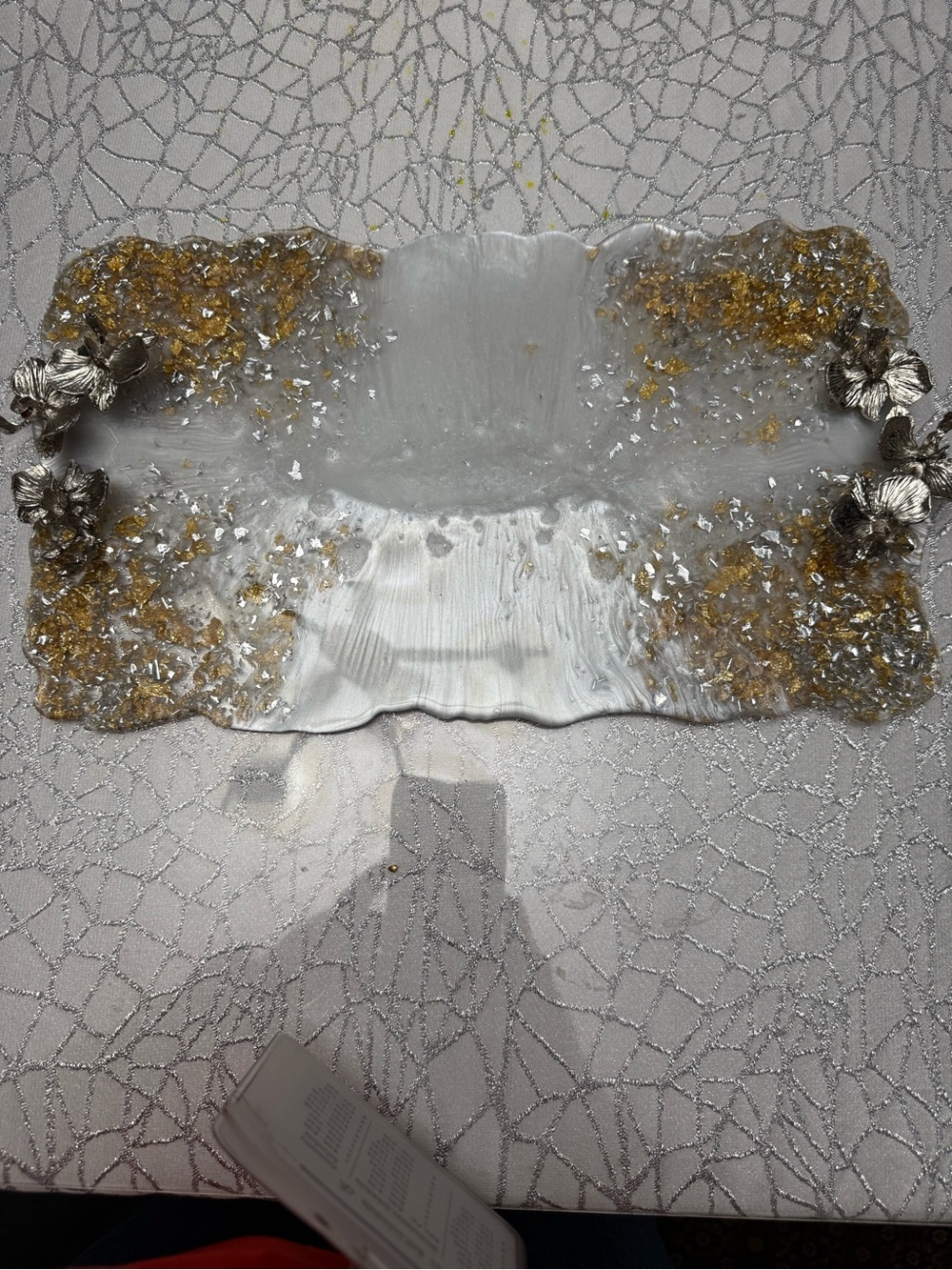 Resin  Gold with light silver Tray -